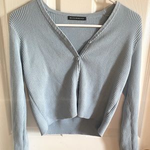 Blue Brandy Melville cropped cardigan with buttons.